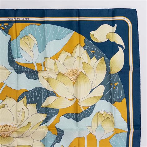 hermes fleurs de lotus silk scarf|Vintage Hermes Silk Scarf Fleurs De Lotus – Carre de Paris.